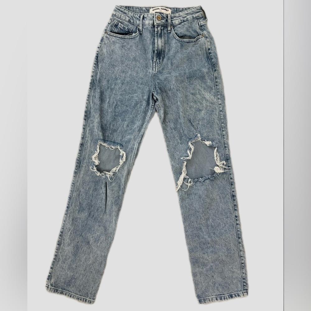 Hollister Social Tourist, Women's High Rise Jeans - Light Blue